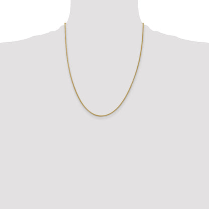 14K Yellow Gold 22 Inch 1.55mm Semi-Solid Wheat With Lobster Clasp Chain Necklace