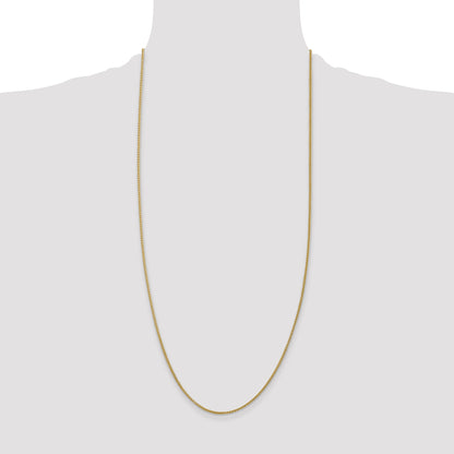 14K Yellow Gold 30 Inch 1.55mm Semi-Solid Wheat With Lobster Clasp Chain Necklace