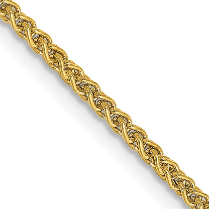 14K Yellow Gold 30 Inch 1.55mm Semi-Solid Wheat With Lobster Clasp Chain Necklace