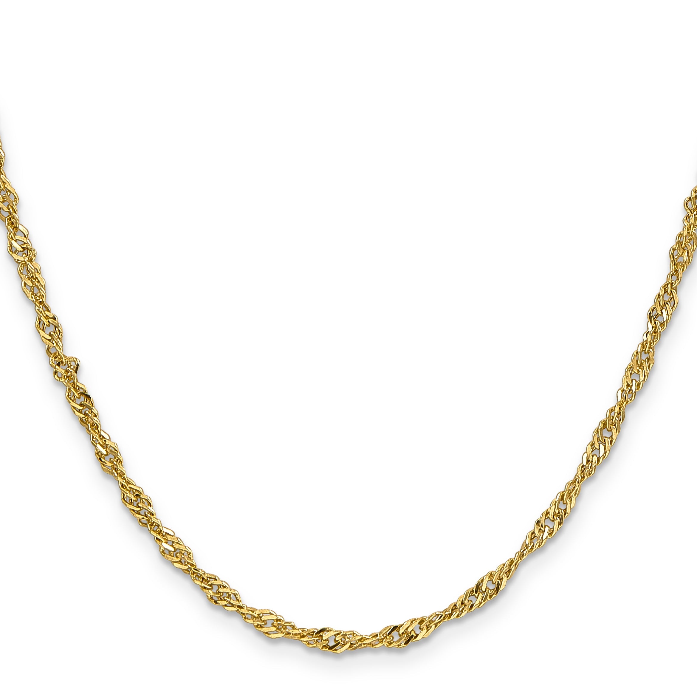 14K Yellow Gold 18 Inch 2.75mm Lightweight Singapore With Lobster Clasp Chain Necklace