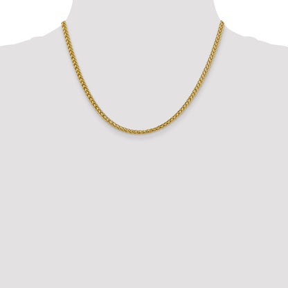 18 Inch 14K 16 4.3mm Semi-Solid 3-Wire Wheat With Lobster Clasp Chain Necklace