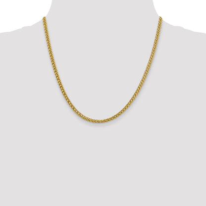 20 Inch 14K 18 4.3mm Semi-Solid 3-Wire Wheat With Lobster Clasp Chain Necklace