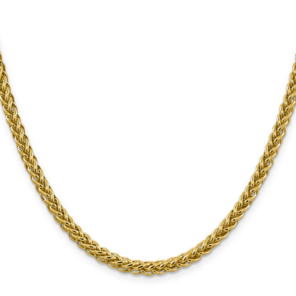 18 Inch 14K 16 4.65mm Semi-Solid 3-Wire Wheat With Lobster Clasp Chain Necklace