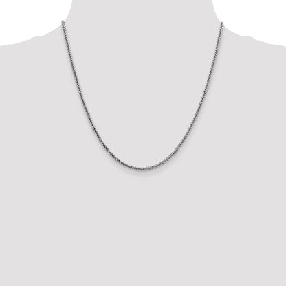14K White Gold 20 Inch 2.35mm Semi-Solid 3-Wire Wheat With Lobster Clasp Chain Necklace