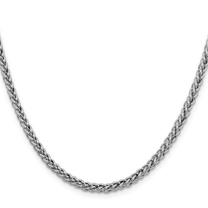 18 Inch 14K White Gold 16 4.3mm Semi-Solid 3-Wire Wheat With Lobster Clasp Chain Necklace