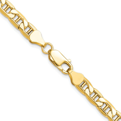 26 Inch 14K Yellow Gold 6.25mm Semi-Solid Anchor Chain Necklace