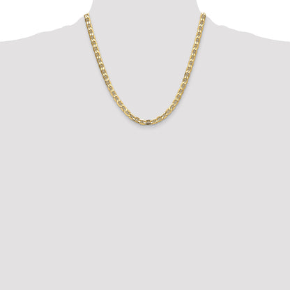 2 Inch 14K Yellow Gold 6.25mm Semi-Solid Anchor Chain Necklace