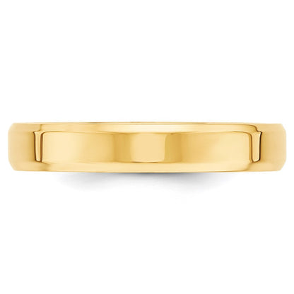 18k Yellow Gold 4mm Beveled Edge Comfort Fit Wedding Band Ring