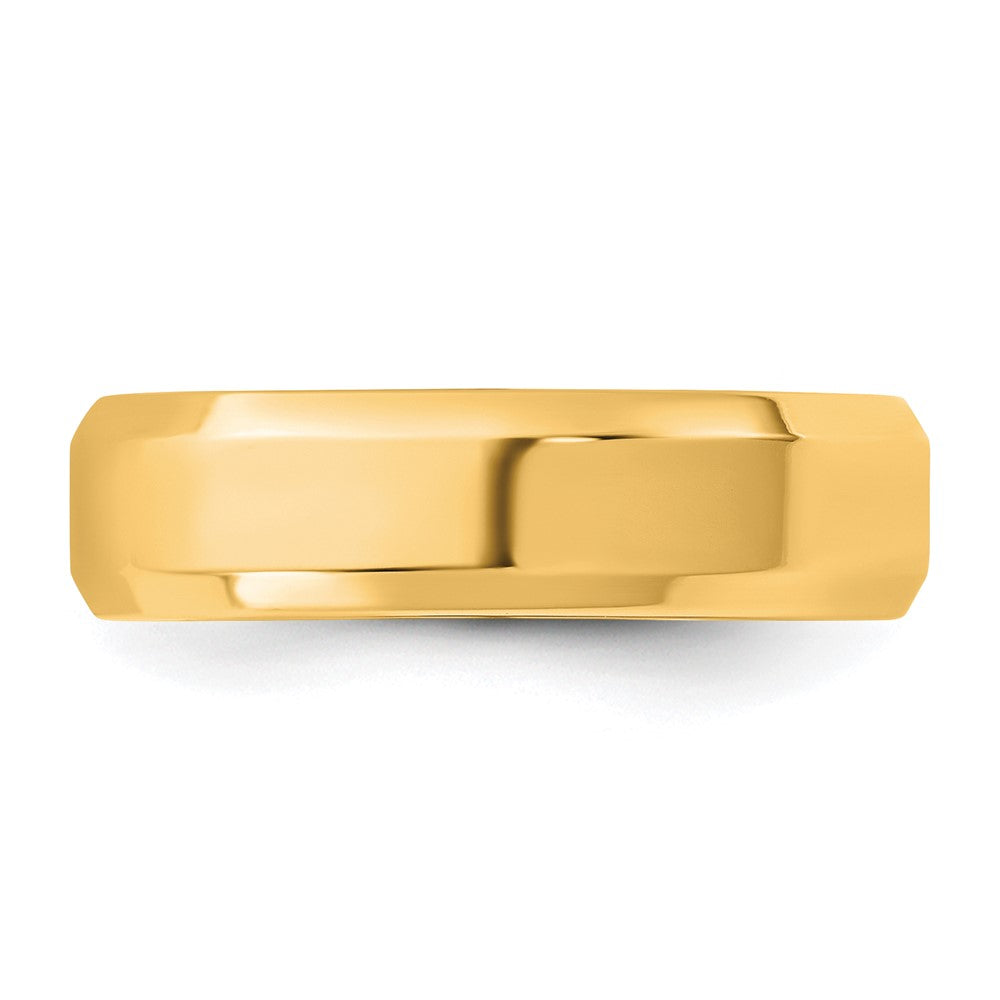 10K Yellow Gold 10Ky 5.5mm Bevel Edge Comfort Fit Band Size 4
