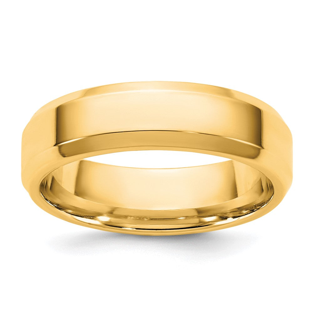 10K Yellow Gold 10Ky 5.5mm Bevel Edge Comfort Fit Band Size 8