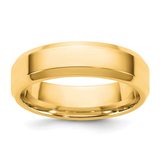 10K Yellow Gold 10Ky 5.5mm Bevel Edge Comfort Fit Band Size 8.5
