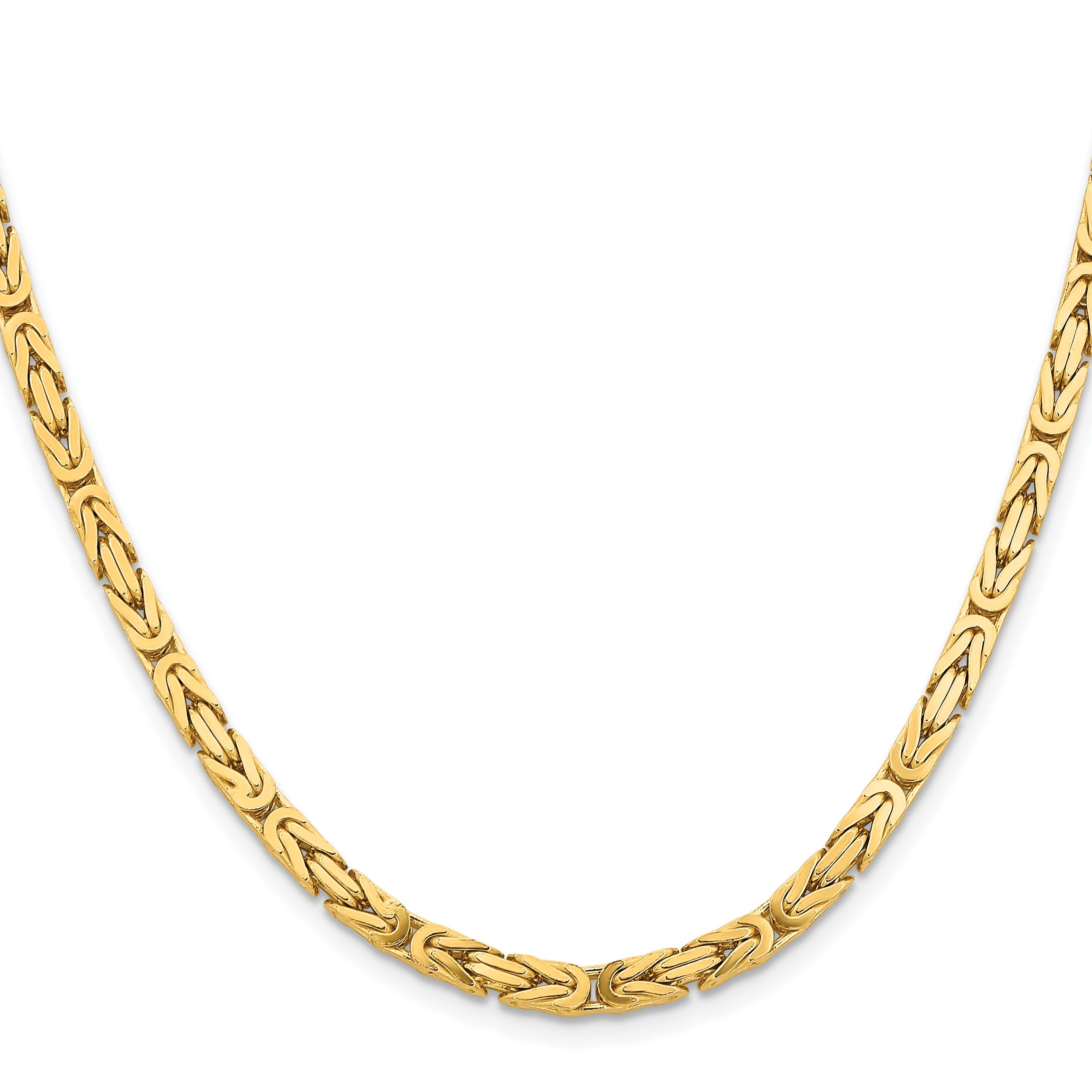 14K Yellow Gold 26 Inch 4mm Byzantine With Lobster Clasp Chain Necklace