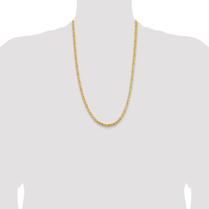 14K Yellow Gold 26 Inch 4mm Byzantine With Lobster Clasp Chain Necklace
