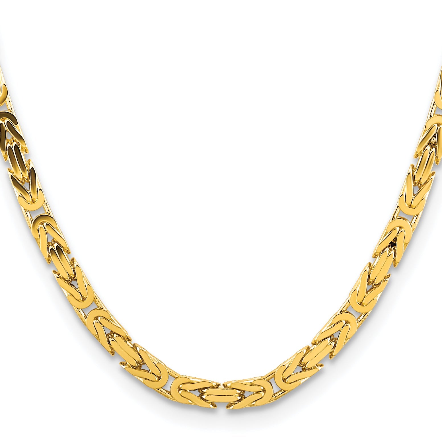 14K Yellow Gold 26 Inch 5.25mm Byzantine With Lobster Clasp Chain Necklace