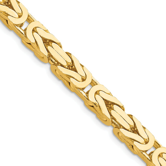 14K Yellow Gold 20 Inch 6.5mm Byzantine With Lobster Clasp Chain Necklace