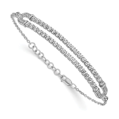 14k White Gold 2 Ct. Lab Grown Diamond VS/SI+ G+ 6.5 inch with 1 inch extention Bracelet