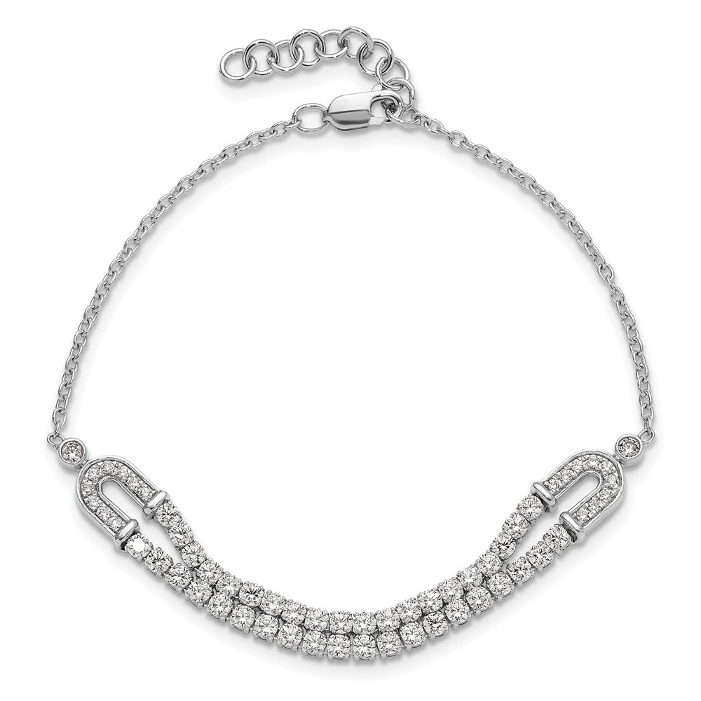 14k White Gold 2 Ct. Lab Grown Diamond VS/SI+ G+ 6.5 inch with 1 inch extention Bracelet
