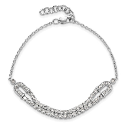 14k White Gold 2 Ct. Lab Grown Diamond VS/SI+ G+ 6.5 inch with 1 inch extention Bracelet
