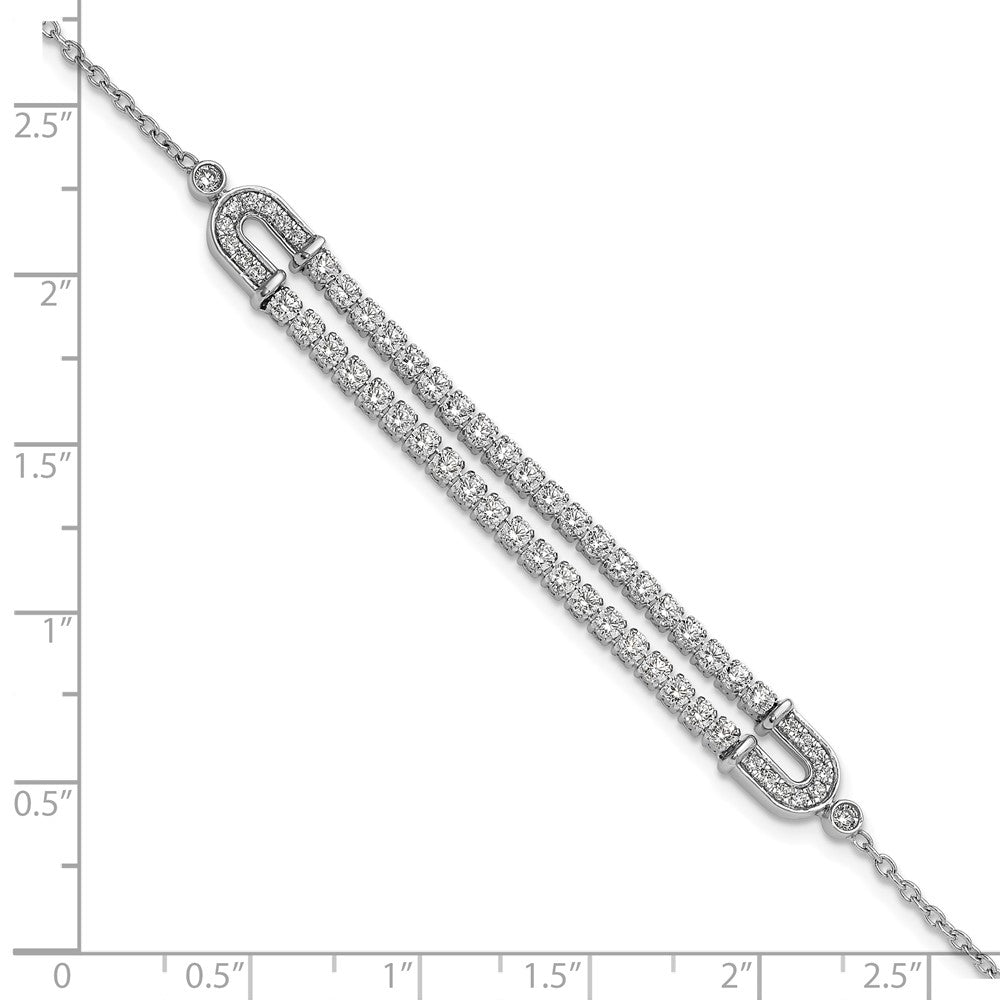 14k White Gold 2 Ct. Lab Grown Diamond VS/SI+ G+ 6.5 inch with 1 inch extention Bracelet