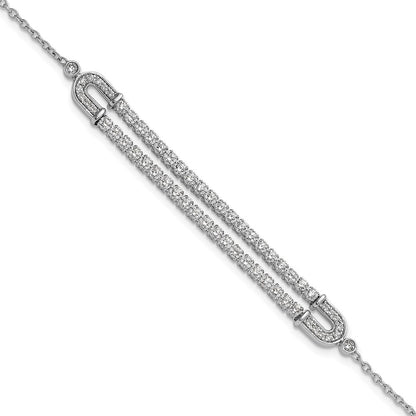 14k White Gold 2 Ct. Lab Grown Diamond VS/SI+ G+ 6.5 inch with 1 inch extention Bracelet