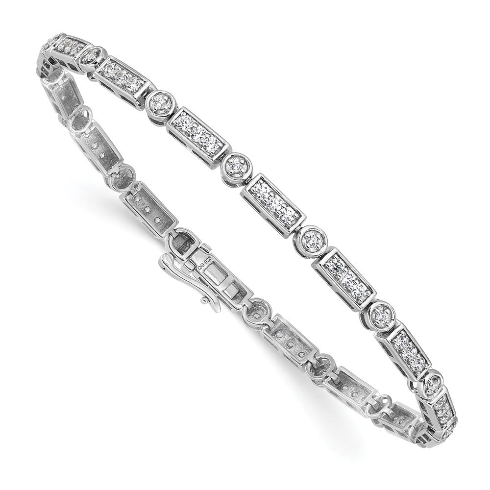 14k White Gold 1 3/8 Ct. Lab Grown Diamond VS/SI+ G+ 7 inch Bracelet
