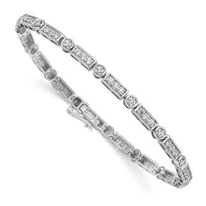 14k White Gold 1 3/8 Ct. Lab Grown Diamond VS/SI+ G+ 7 inch Bracelet