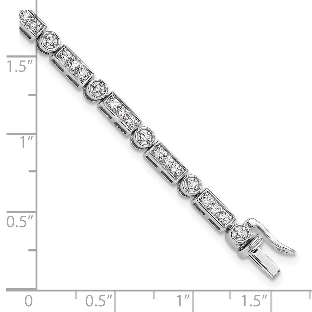14k White Gold 1 3/8 Ct. Lab Grown Diamond VS/SI+ G+ 7 inch Bracelet