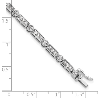 14k White Gold 1 3/8 Ct. Lab Grown Diamond VS/SI+ G+ 7 inch Bracelet
