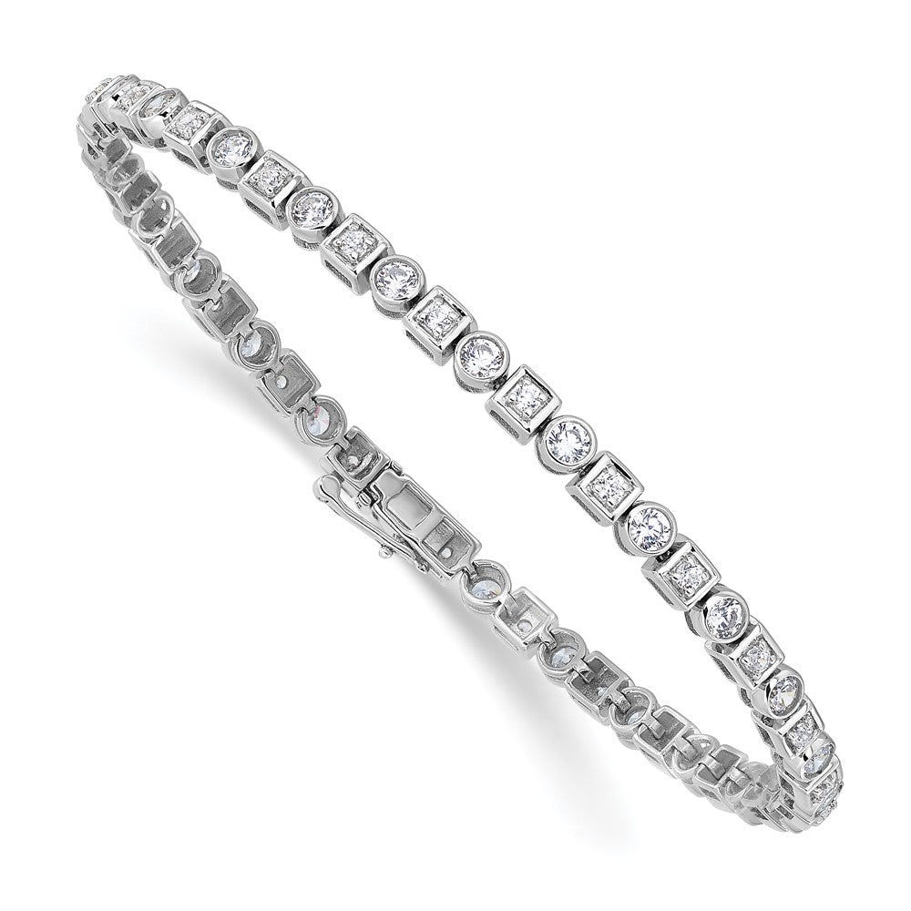14k White Gold 2 1/8 Ct. Lab Grown Diamond VS/SI+ G+ 6.75 inch Fancy Shapes Bracelet