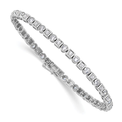 14k White Gold 2 1/8 Ct. Lab Grown Diamond VS/SI+ G+ 6.75 inch Fancy Shapes Bracelet