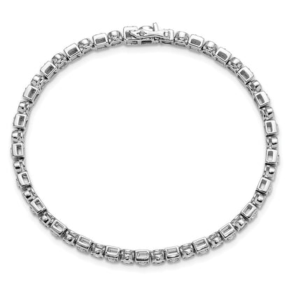 14k White Gold 2 1/8 Ct. Lab Grown Diamond VS/SI+ G+ 6.75 inch Fancy Shapes Bracelet