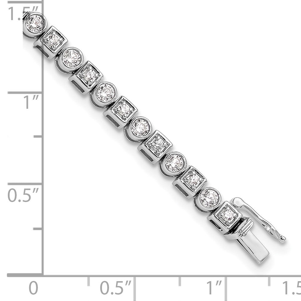 14k White Gold 2 1/8 Ct. Lab Grown Diamond VS/SI+ G+ 6.75 inch Fancy Shapes Bracelet