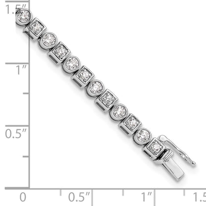 14k White Gold 2 1/8 Ct. Lab Grown Diamond VS/SI+ G+ 6.75 inch Fancy Shapes Bracelet