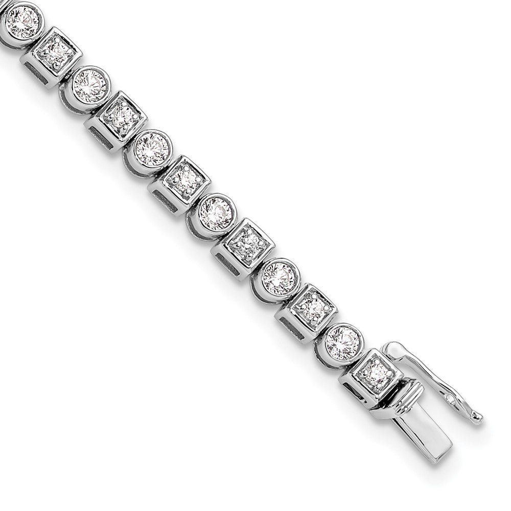 14k White Gold 2 1/8 Ct. Lab Grown Diamond VS/SI+ G+ 6.75 inch Fancy Shapes Bracelet