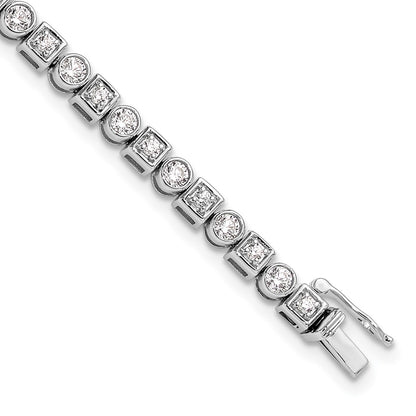 14k White Gold 2 1/8 Ct. Lab Grown Diamond VS/SI+ G+ 6.75 inch Fancy Shapes Bracelet