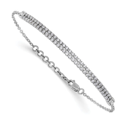 14k White Gold 1 Ct. Lab Grown Diamond VS/SI+ G+ 6.5 inch with 1 inch extention Bracelet