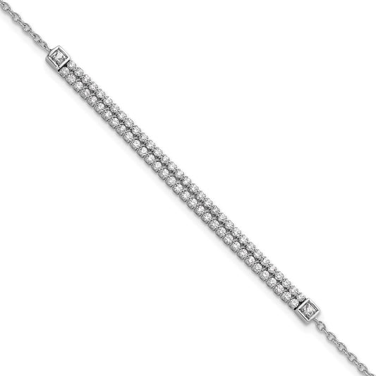 14k White Gold 1 Ct. Lab Grown Diamond VS/SI+ G+ 6.5 inch with 1 inch extention Bracelet