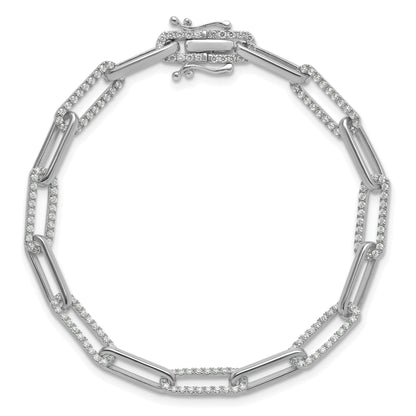 14K White Gold 1 3/8 Carat Lab Grown Diamond Vs/Si+ G+ Fashion Link Bracelet