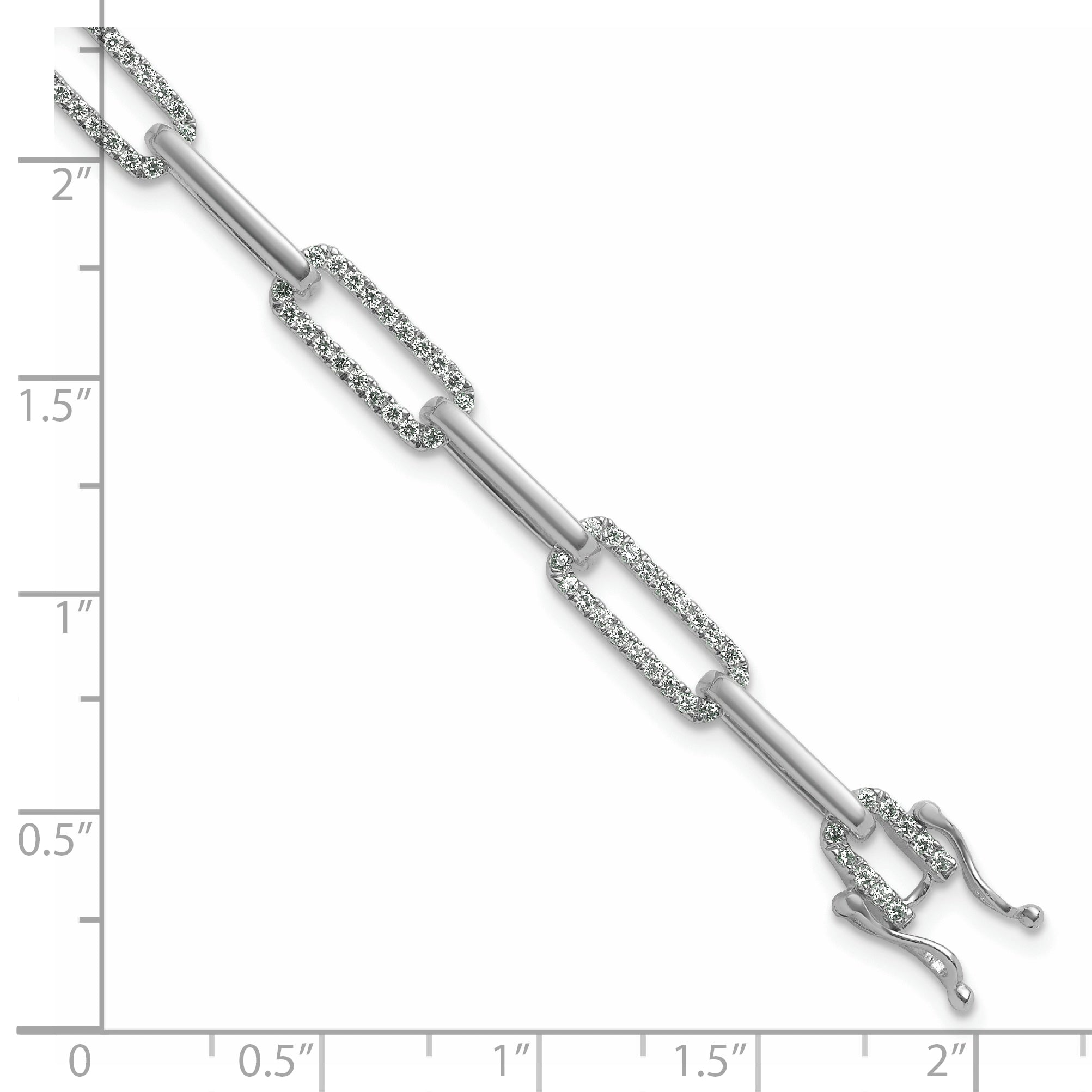 14K White Gold 1 3/8 Carat Lab Grown Diamond Vs/Si+ G+ Fashion Link Bracelet