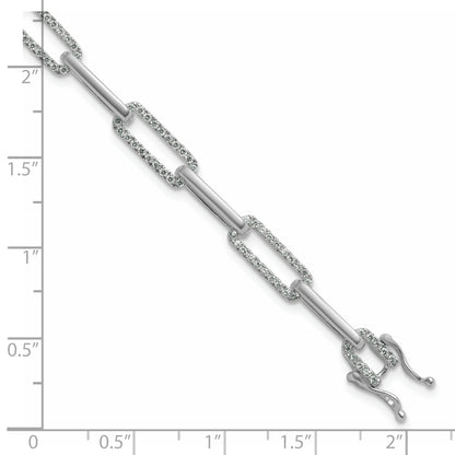 14K White Gold 1 3/8 Carat Lab Grown Diamond Vs/Si+ G+ Fashion Link Bracelet