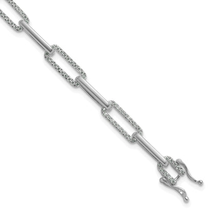 14K White Gold 1 3/8 Carat Lab Grown Diamond Vs/Si+ G+ Fashion Link Bracelet