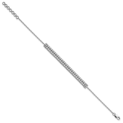 14k White Gold 2 3/8 Ct. Lab Grown Diamond VS/SI+ G+ 6.5 inch with 1 inch extention Bracelet