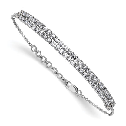 14k White Gold 2 3/8 Ct. Lab Grown Diamond VS/SI+ G+ 6.5 inch with 1 inch extention Bracelet