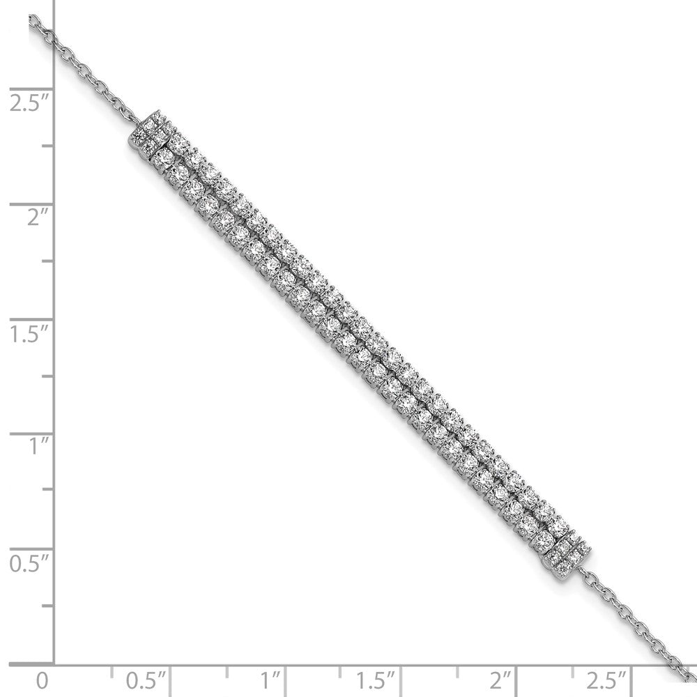 14k White Gold 2 3/8 Ct. Lab Grown Diamond VS/SI+ G+ 6.5 inch with 1 inch extention Bracelet