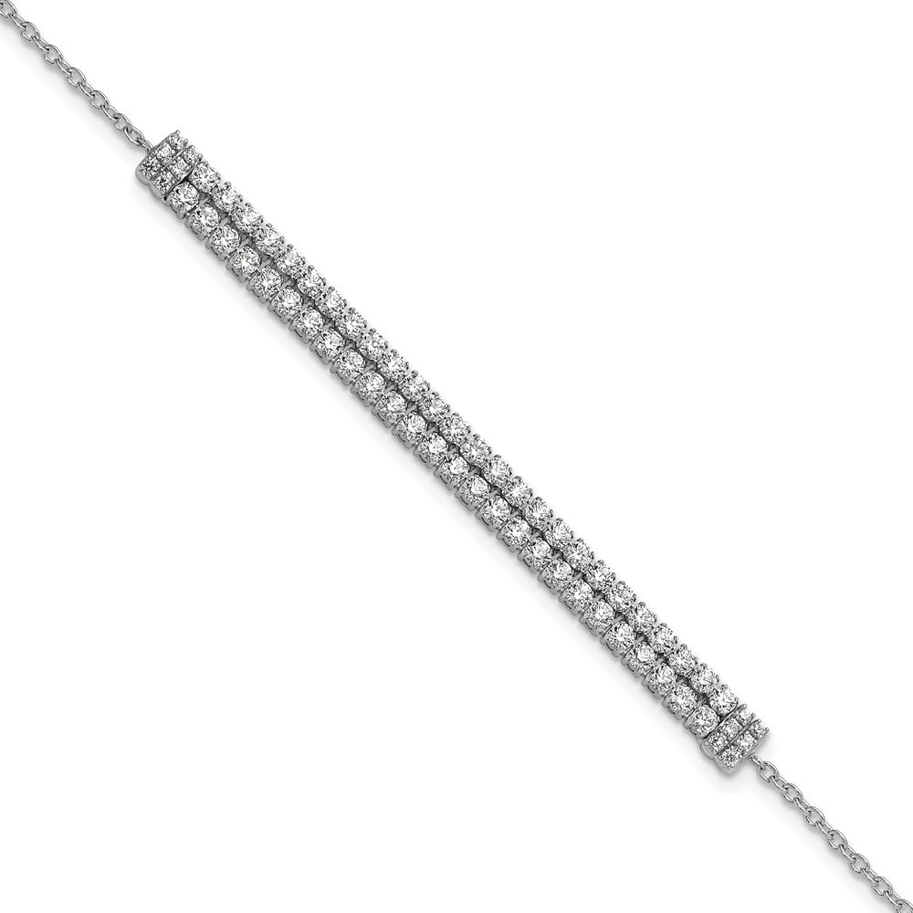 14k White Gold 2 3/8 Ct. Lab Grown Diamond VS/SI+ G+ 6.5 inch with 1 inch extention Bracelet