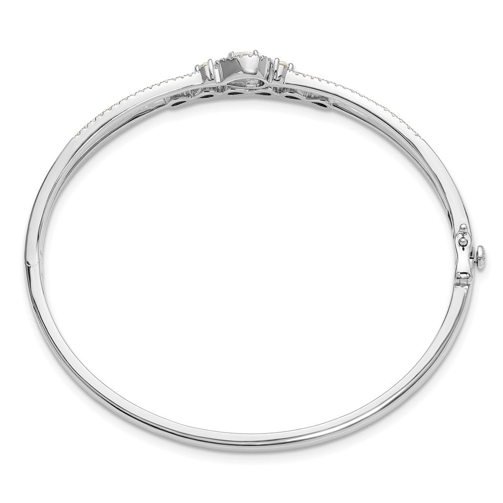 14k White Gold 3/4 Ct. Lab Grown Diamond VS/SI+ G+ Double Strand Infinity and Pear Bangle Bracelet