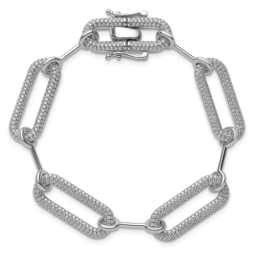 14K White Gold 3 1/4 Carat Lab Grown Diamond Vs/Si+ G+ Fashion Link Bracelet