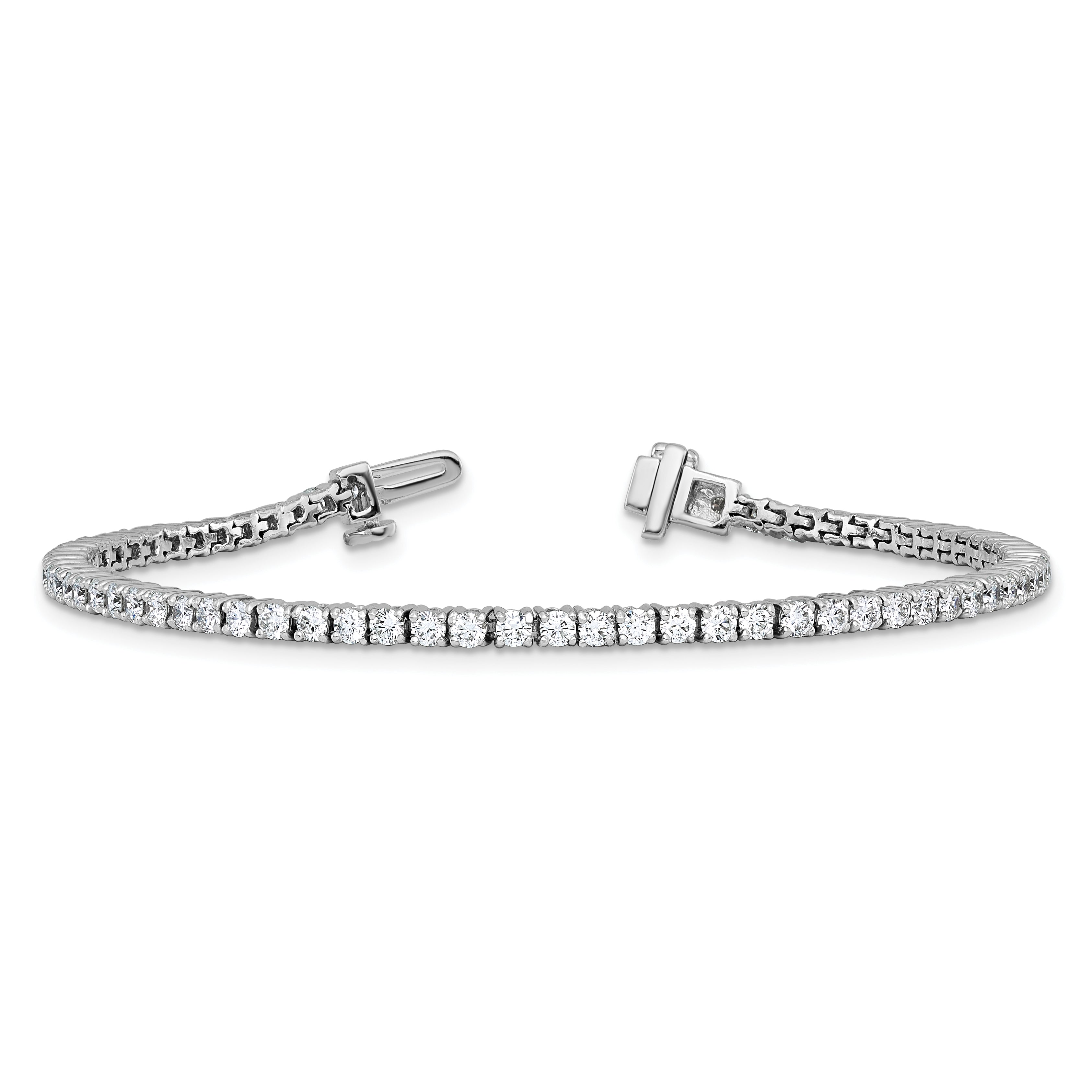 14K White Gold 2 Carat Lab Grown Diamond Vs+ F+ Complete Tennis Bracelet