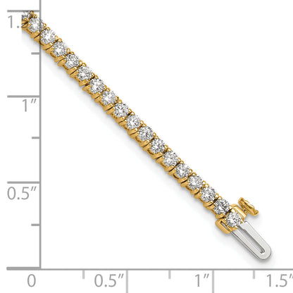 14K Yellow Gold 2 3/4 Carat Lab Grown Diamond Vs+ F+ Complete Tennis Bracelet