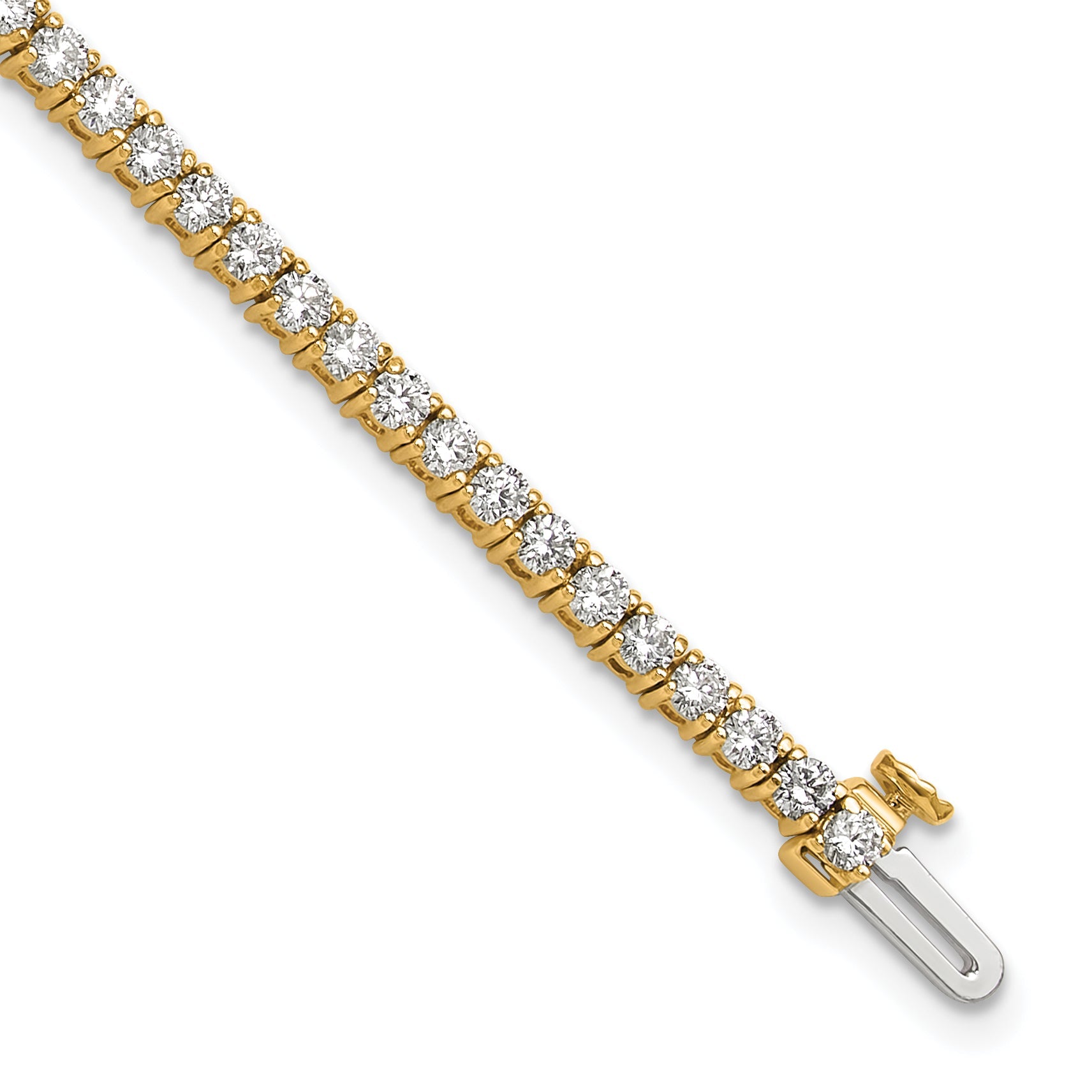 14K Yellow Gold 2 3/4 Carat Lab Grown Diamond Vs+ F+ Complete Tennis Bracelet